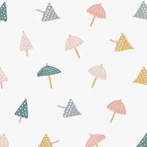 Summer Beach Umbrellas on a white background