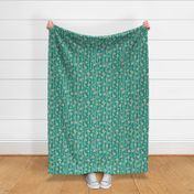 Berry Branch - Polka Dot Geometric - Retro Girl Aqua Orange Large Scale