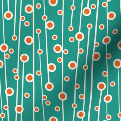 Berry Branch - Polka Dot Geometric - Retro Girl Aqua Orange Regular Scale