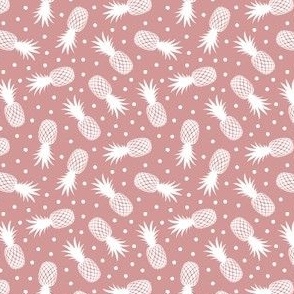 Pineapples with polka dots - v2 rose pink - C21