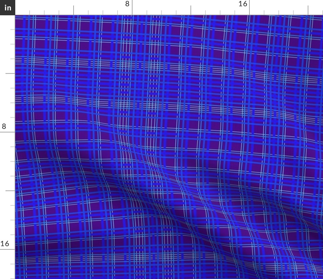Geometric line design in purple and blues