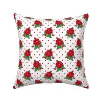 Red vintage roses and red polkadots (medium)