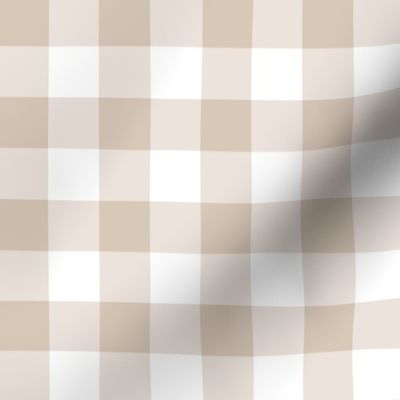 Gingham//Beige - 1 inch