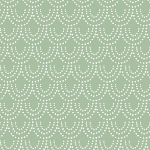 Dotted Scallop in Sage Green