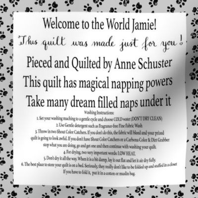 Jamie Quilt tag