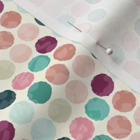 21-1a Play Mat Peach Teal Dots