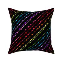 Bigger Scale Rainbow Beads Diagonal Dots on Black