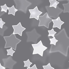 Large Starry Bokeh Pattern - Mouse Grey Color
