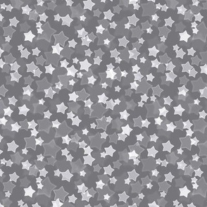 Small Starry Bokeh Pattern - Mouse Grey Color