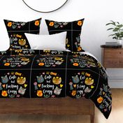 18x18 Panel Cute But Fucking Crazy Adult Sarcastic Humor Funny Cats on Black for DIY Throw Pillow Cushion Cover or Tote Bag