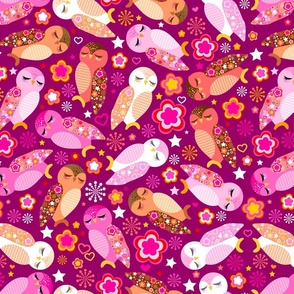 Stars & Flowers & Owls - Large