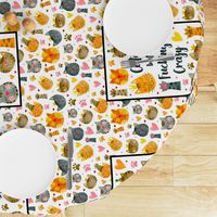 Large 27x18 Panel Cute But Fucking Crazy Adult Sarcastic Humor Funny Cats on White for Wall Hanging or Tea Towel