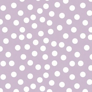 Playful White Polka Dots (Lilac) 6”