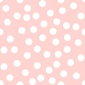 Playful White Polka Dots (pastel peach)