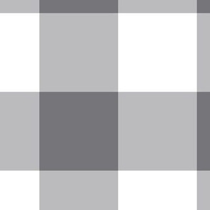 Extra Jumbo Gingham Pattern - Mouse Grey and White