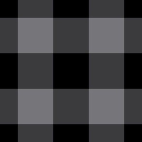 Jumbo Gingham Pattern - Mouse Grey and Black