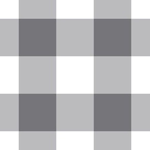 Jumbo Gingham Pattern - Mouse Grey and White