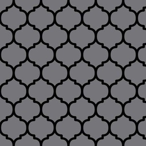 Moroccan Tile Pattern - Mouse Grey and Black