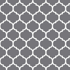 Moroccan Tile Pattern - Mouse Grey and White