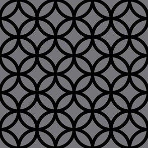 Interlocked Circles Pattern - Mouse Grey and Black