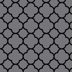 Quatrefoil Pattern - Mouse Grey and Black