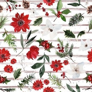 Jolly Christmas Florals / Dusty Blush Stripes copy