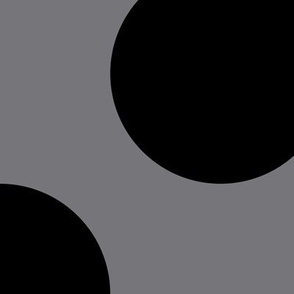 Jumbo Polka Dot Pattern - Mouse Grey and Black