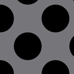 Large Polka Dot Pattern - Mouse Grey and Black