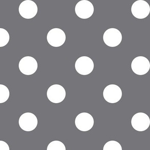 Big Polka Dot Pattern - Mouse Grey and White