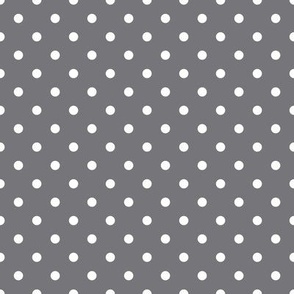 Small Polka Dot Pattern - Mouse Grey and White