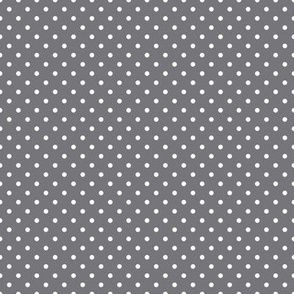 Tiny Polka Dot Pattern - Mouse Grey and White