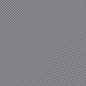 Micro Polka Dot Pattern - Mouse Grey and White