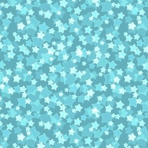 Small Starry Bokeh Pattern - Aqua Color