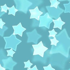 Large Starry Bokeh Pattern - Aqua Color