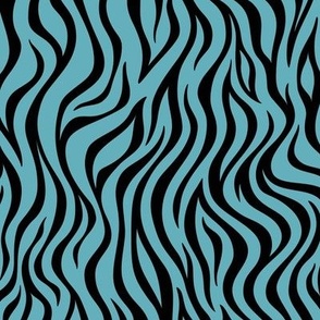 Zebra Stripe Pattern - Aqua and Black