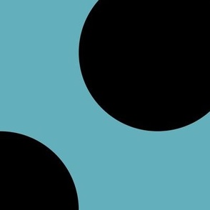 Jumbo Polka Dot Pattern - Aqua and Black