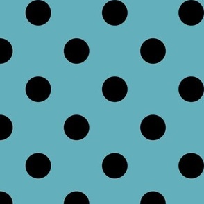 Big Polka Dot Pattern - Aqua and Black