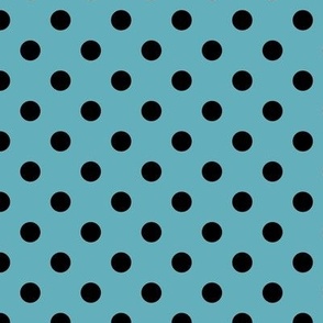 Polka Dot Pattern - Aqua and Black