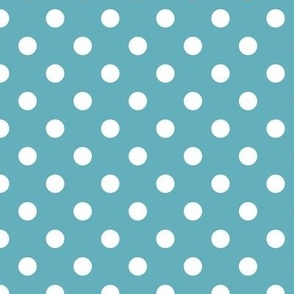 Polka Dot Pattern - Aqua and White