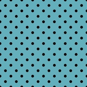 Small Polka Dot Pattern - Aqua and Black