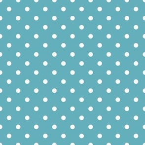 Small Polka Dot Pattern - Aqua and White
