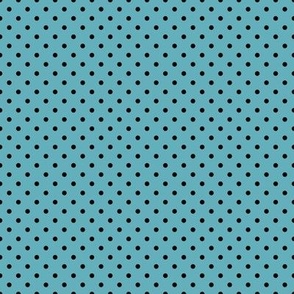 Tiny Polka Dot Pattern - Aqua and Black