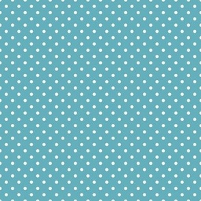 Tiny Polka Dot Pattern - Aqua and White