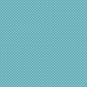 Micro Polka Dot Pattern - Aqua and White
