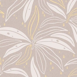 Luscious Leaves - Taupe/Yellow