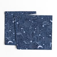 night time in the forest - denim blue - large