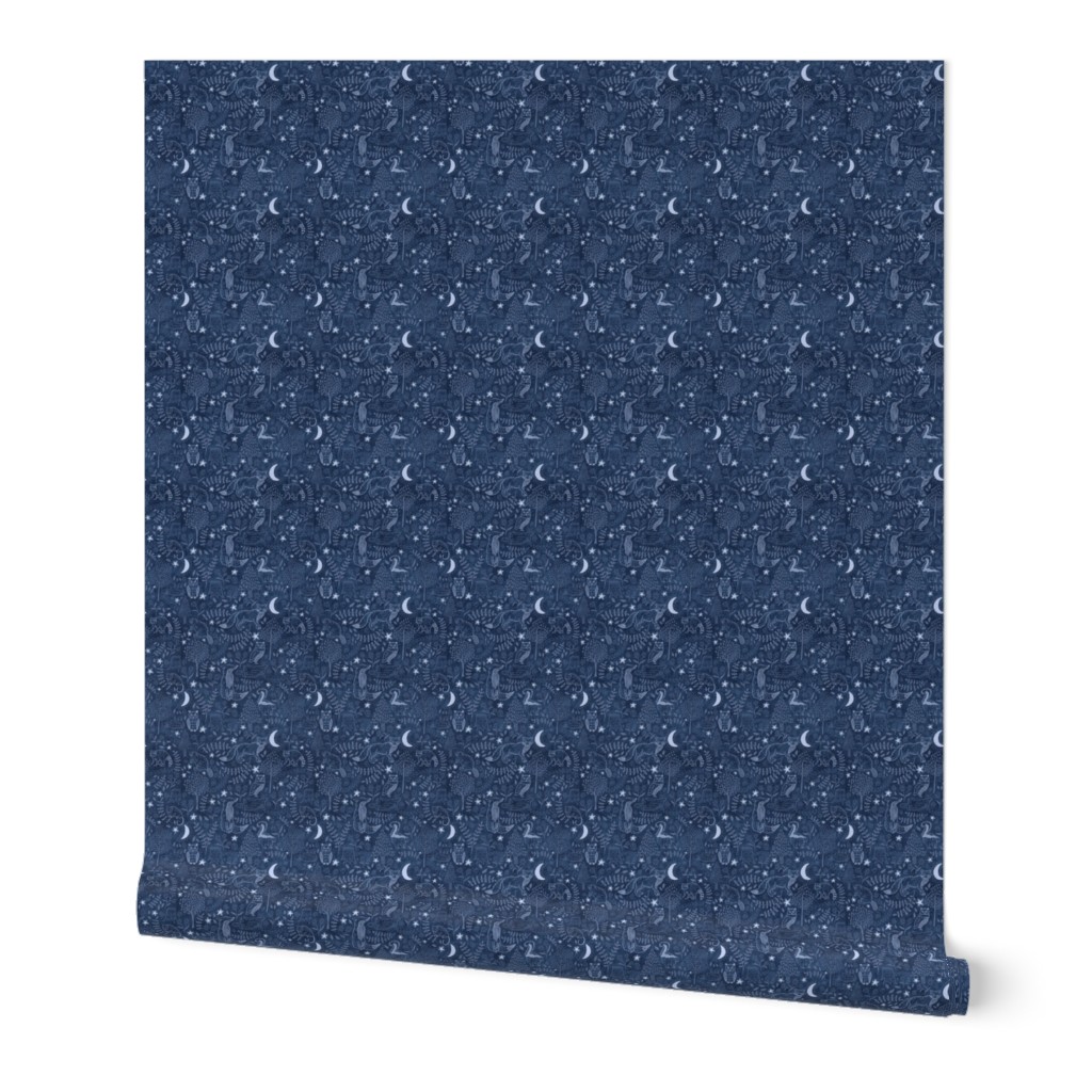 night time in the forest - denim blue - small