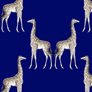 giraffe damask navy #020b66