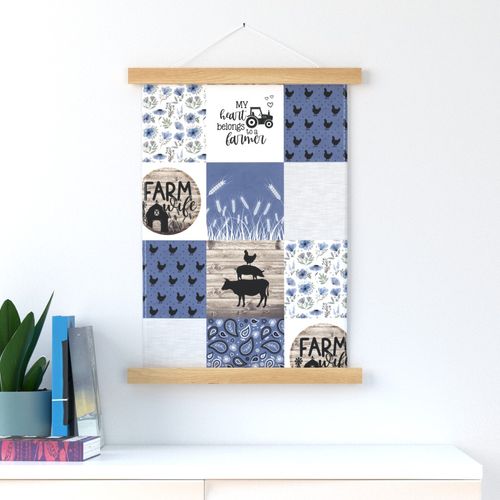 Farm Wife//Blue - Wholecloth Cheater Quilt