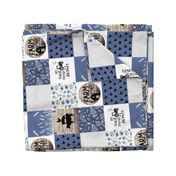 Farm Wife//Blue - Wholecloth Cheater Quilt Farm Wife//Blue - Wholecloth Cheater Quilt - Rotated